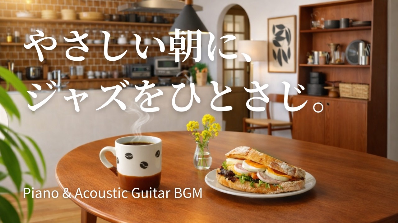 【リラックスBGM】心ほどける朝カフェジャズ｜ピアノとアコギのやさしい時間｜癒し・ヒーリング・calm・cozy｜作業用・読書用・勉強用・ひとり時間