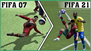 Cristiano Ronaldo Bicycle Kick Evolution Fifa 07 - Fifa 21