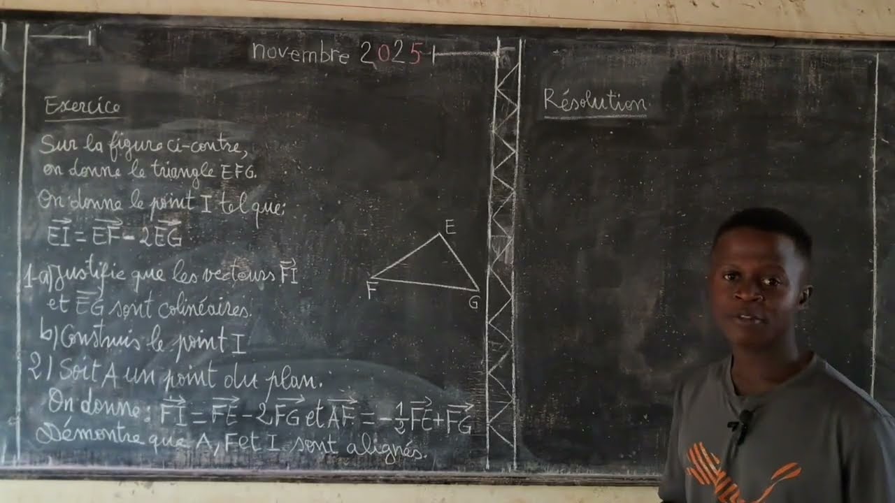 Vecteurs colinéaires et points alignés 3eme exercice maths &V36