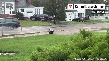A TRASHY 4TH OF JULY! Trash Can FLOATS Down New Jersey Street After Flooding