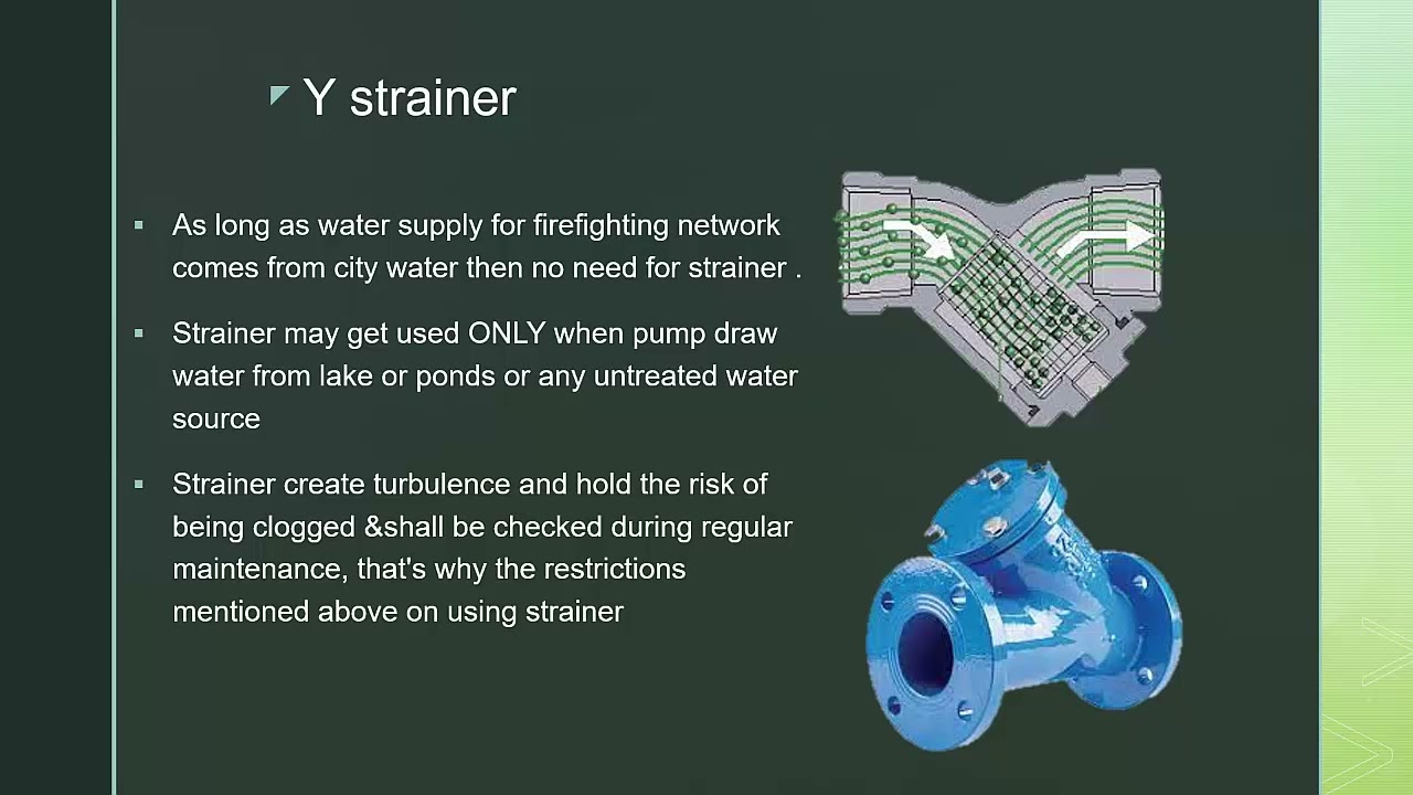 fire fighting pump suction line.