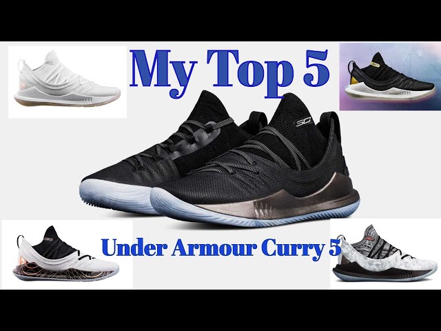 My Top 5 Under Armour Curry 5 -So many rare colorways! - YouTube
