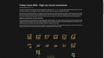 FFF #202 (High Res Circuit Connectors!) - Factorio Friday Facts Discussion