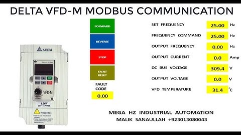 DELTA VFD-M MODBUS COMMUNICATION WITH PC USING HAIWELL SCADA