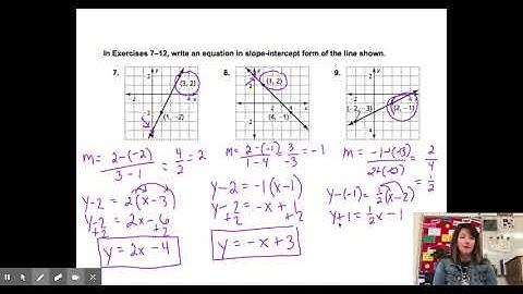 Algebra 4.2 Writing Equations in Point-Slope Form