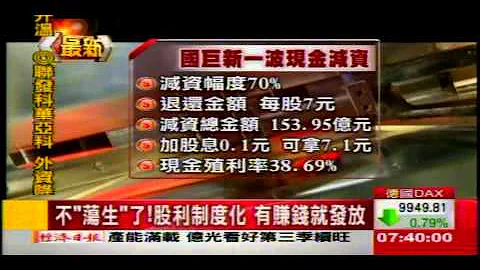 国巨现金减资 每股退7元还股东 - 天天要闻