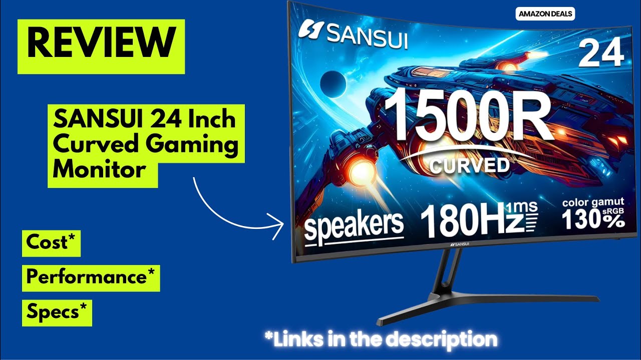 SANSUI 24 Inch Curved Gaming Monitor Review  180Hz FHD, FreeSync, 1ms Response | Best Budget Monitor