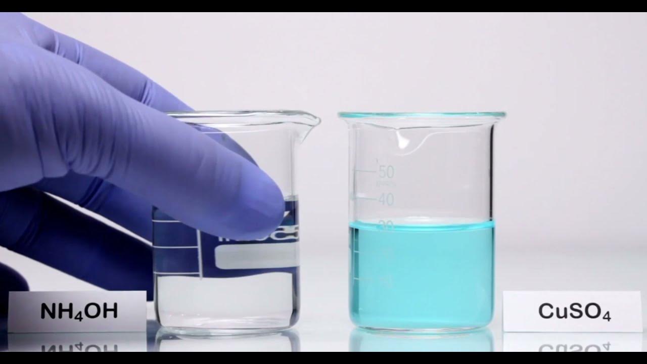Amoníaco Reaccionando con Sulfato de Cobre YouTube