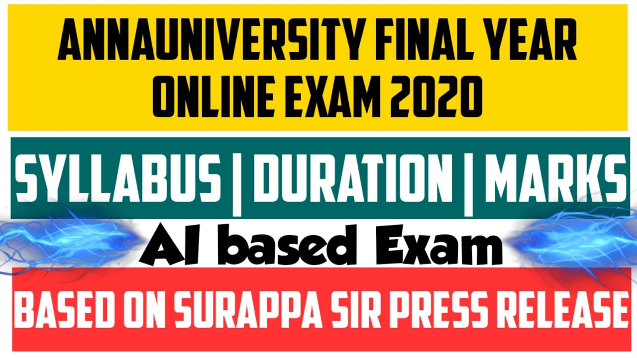 Online exam 2020 | Annauniversity