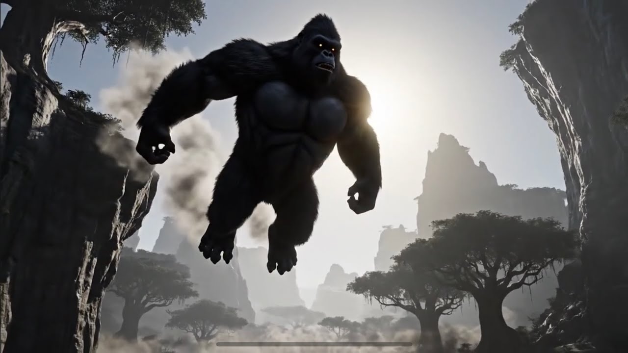 King Kong Battles a Savage Creature That Thrives in Eternal Darkness