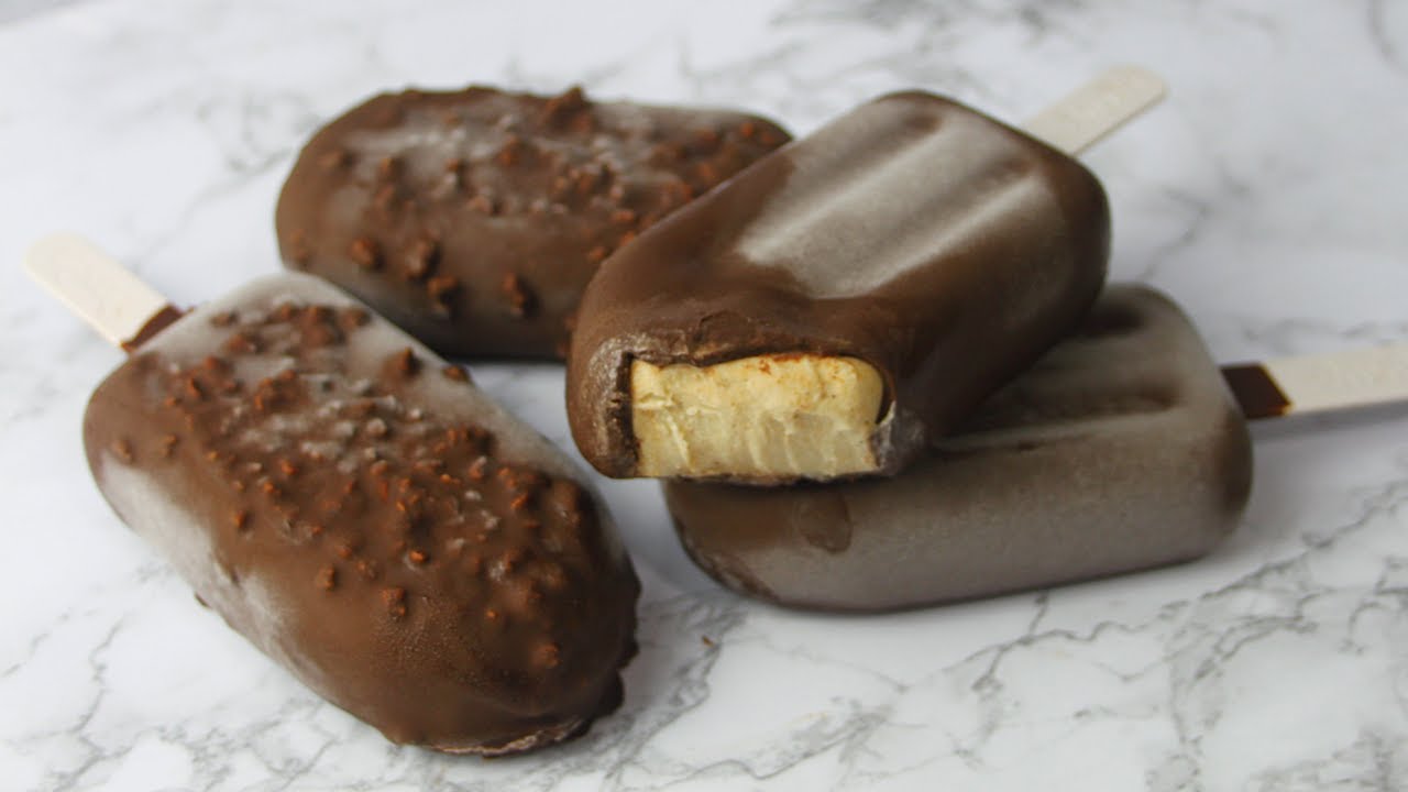 Helado MAGNUM casero saludable de VAINILLA y CHOCOLATE 😋