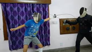 Cut-over feint disengagement hit