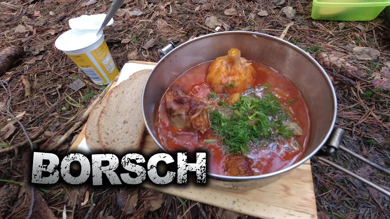 Traditionellen BORSCHT im Wald kochen / Borsch im Kazan / Russische Suppe / Rezept