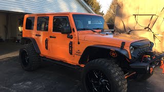 Install Bushwacker flat fenders Jeep Wrangler JK JKU