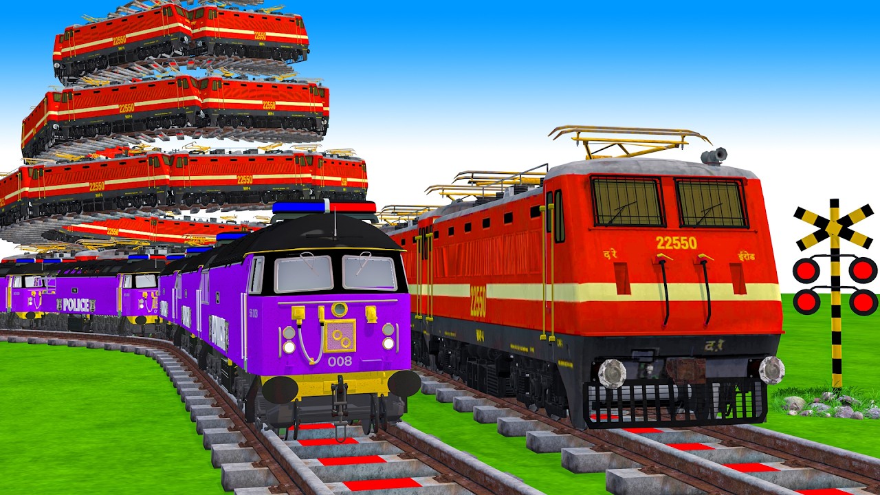 踏切アニメ】複雑な電車 5 Trains 2025 Climbing Pynamid 🚦 Fumikiri