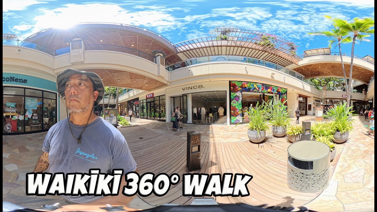 360° Walk in Waikiki – Queen Kapiʻolani Beach to Royal Hawaiian Center (Full Route Walk)
