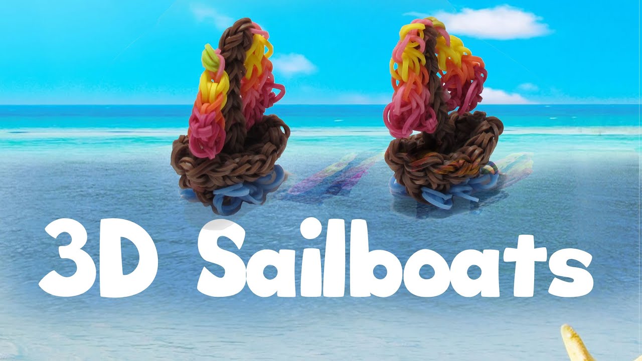 Rainbow Loom 3D Sailboat charms - How to - YouTube