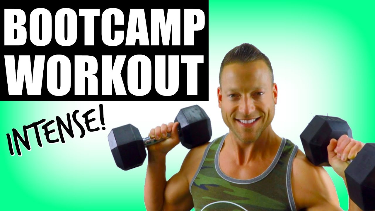 Intense Bootcamp Workout With Weights Fat Burning Full Body Dumbbell
