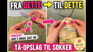 Sokker fra tåen | Forbedret Judy's Magic Cast On | Nem tå-opslag til begyndere