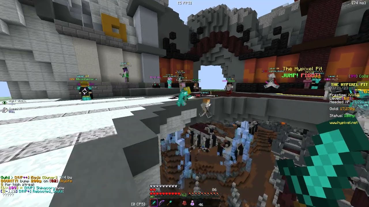 Hypixel pit INSANE STREAKING (opps called) omg) (subscribe)