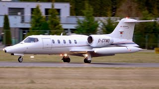 Learjet 35A D-CTWO Circling Approach \& Landing at Bern