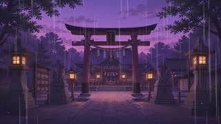 Rainy Japanese Shrine 🌧️ 1 Hour Peaceful Lofi Study &amp; Relaxation Music
