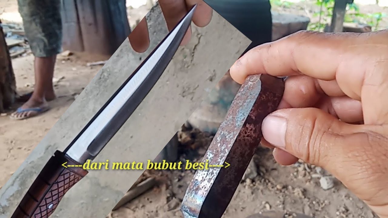 pisau cantik dari MATA BUBUT BESI salah satu baja terkeras/manual forging knife from hss steel