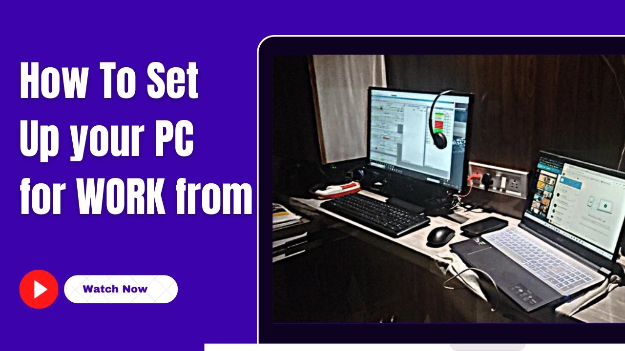 Desktop computer setup like a office// WFH set-up// How to setup ...