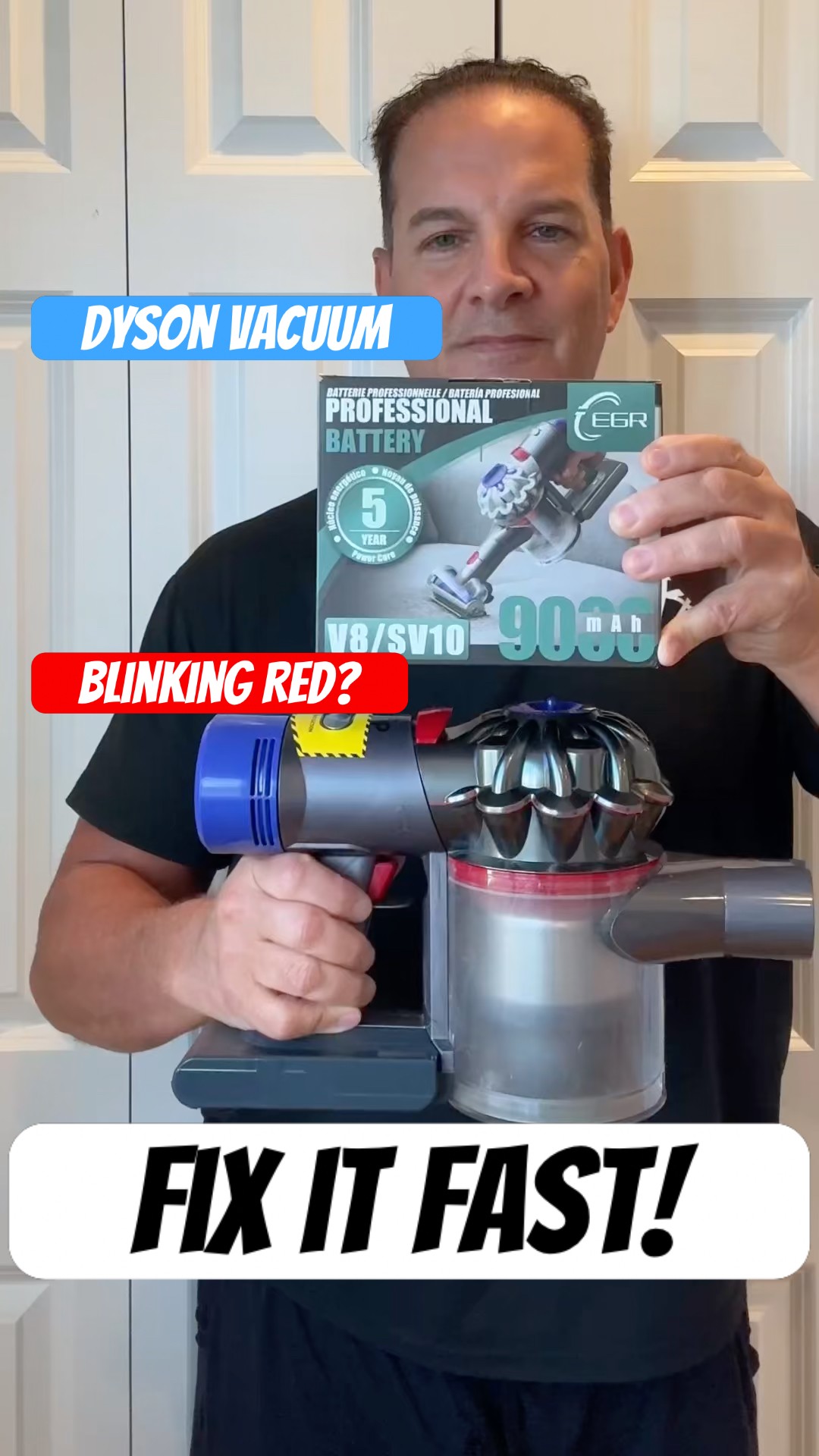 Replace Dyson Vacuum Battery-Blinking Red? 2Minutes! #dyson