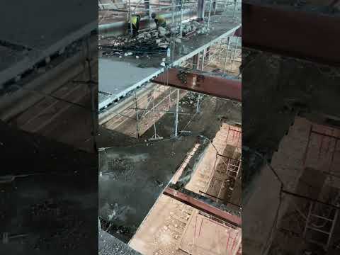 Dust Control While Cutting Steel Beams Indoors