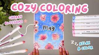 Cozy Cherry Blossom Coloring 🌷 May Bullet Journal Setup Cozy Cherry Blossom Coloring 🌷 May Bullet Journal Setup