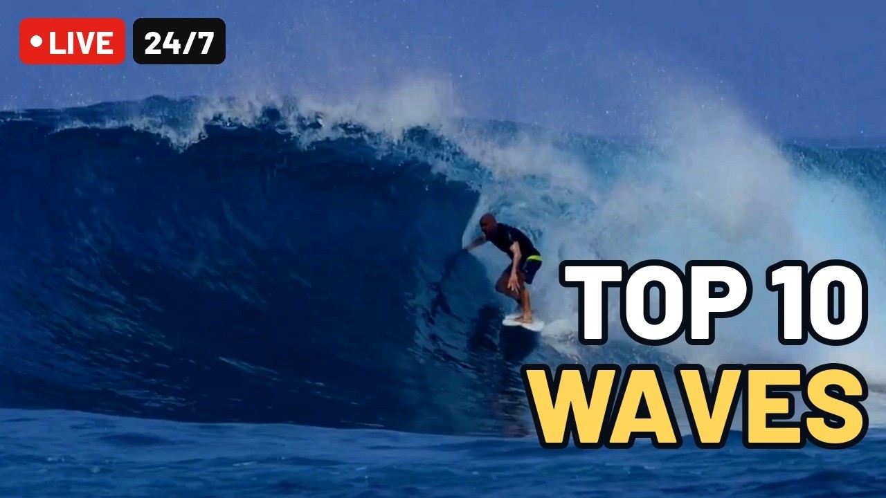 TOP 10 WAVES from Surf Clips TV | LIVE 24/7