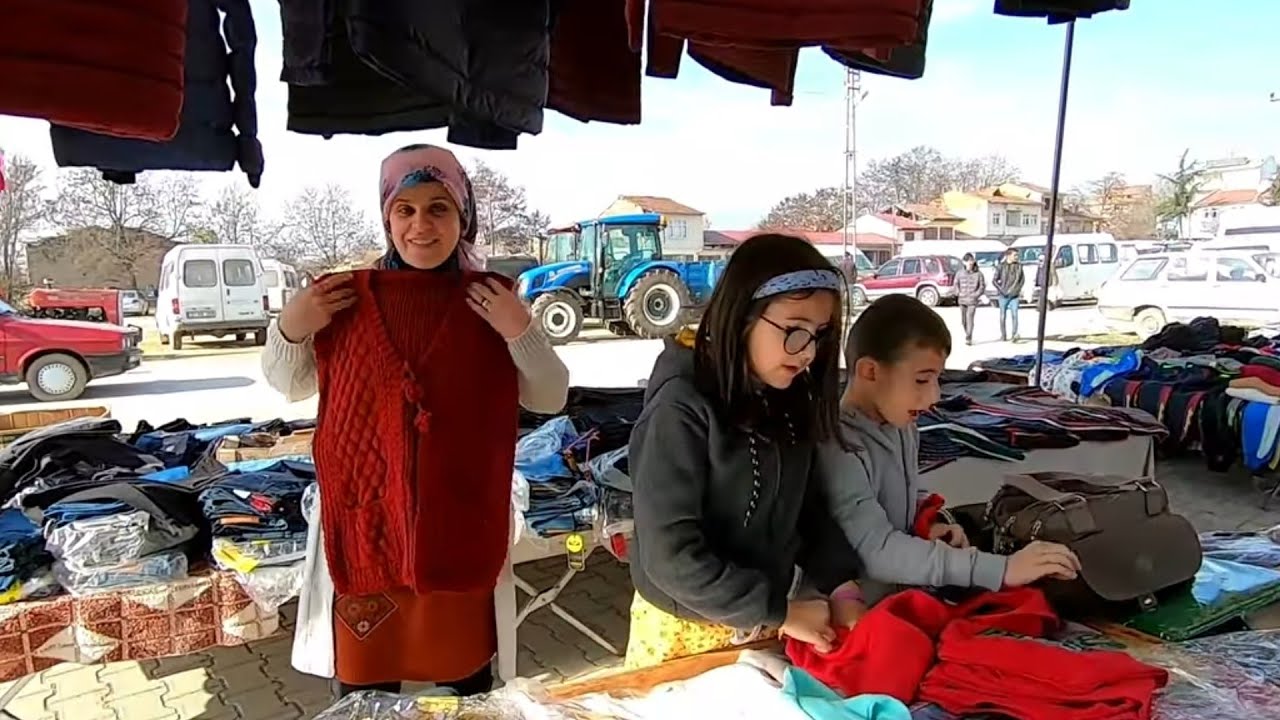 Güler ve çocuklar ile pazar alışverişi Alatarla Germeç pazarı