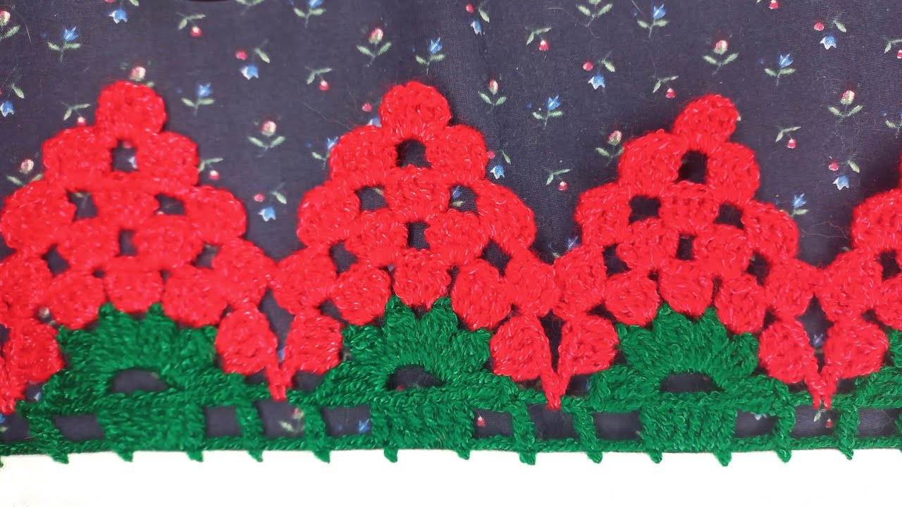 Puntilla#171,fresas 💖 💖 hermosa puntilla,gracias July por compartir 