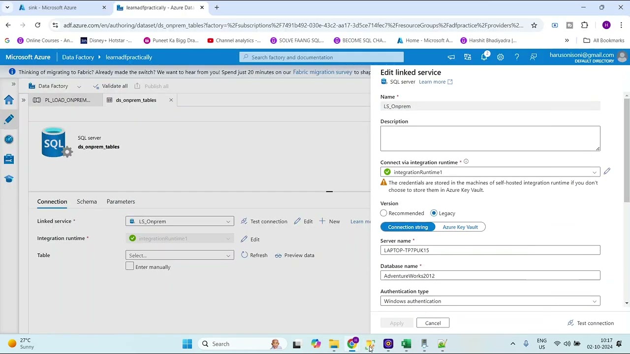 ON PREMISE SQL SERVER TO ADLS DATA MIGRATION