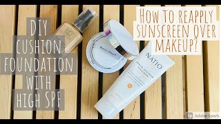 How I reapply my sunscreen everyday with makeup? DIY cushion sunscreen+foundation