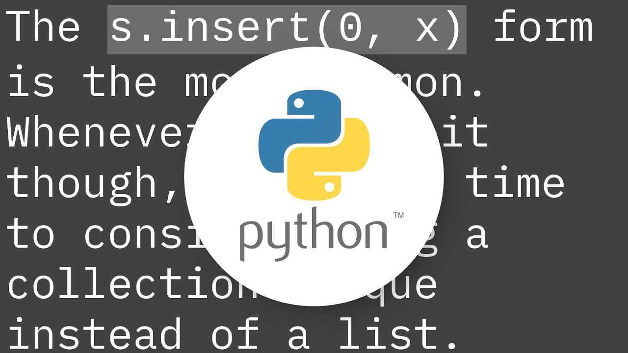 How do I prepend to a short python list? - YouTube How Do I Prepend To A Short Python List? - Youtube