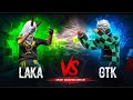 LAKA GAMING VS @gtk111ff 😱 1 VS 1 CLASH BETWEEN LEGENDS🔥 GARENA FREEFIRE