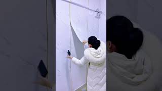 #Modern minimalist style decoration #Thickened linen self-adhesive wallpaper #interior decoration