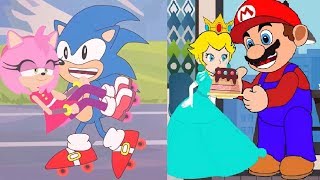 Mario Peach - Sonic Amy Love Story 💕 Beautiful And Romantic Actions In Love