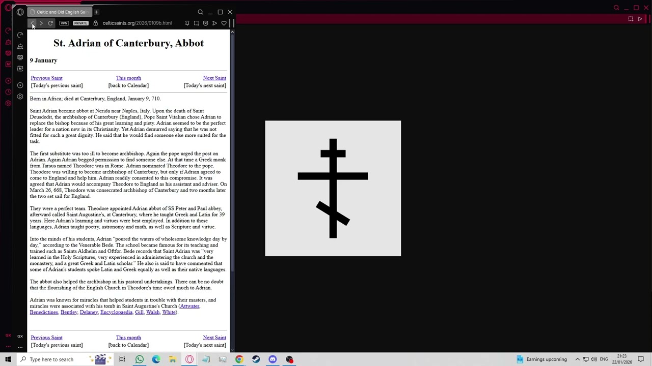 Reading 9th January Saints of the British Isles