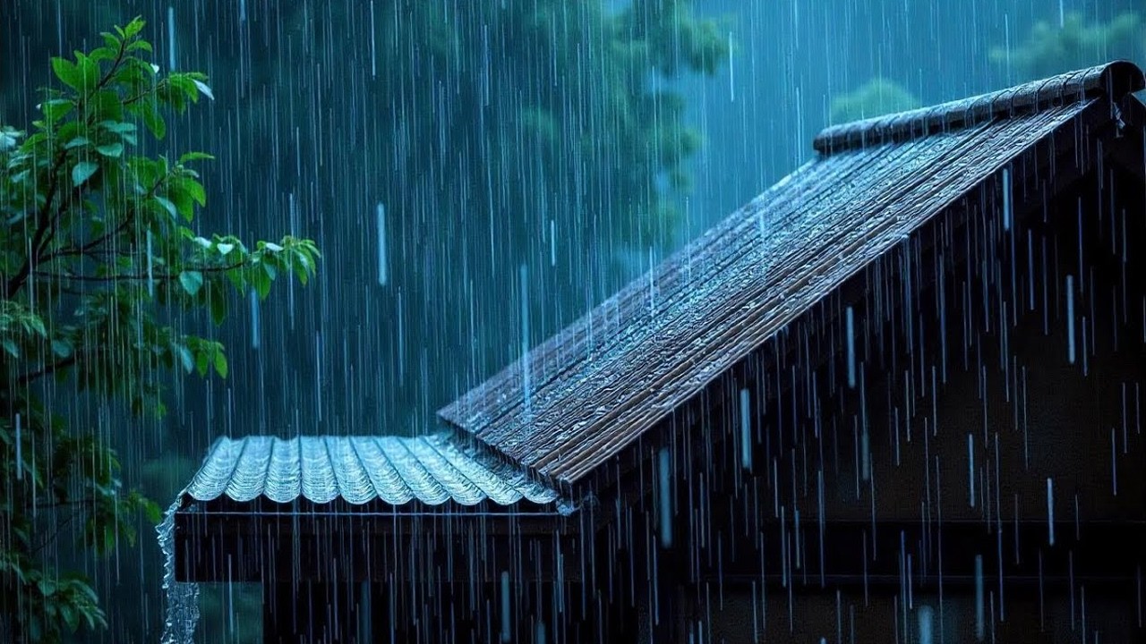 No Ads Rain Sounds for Sleeping - ASMR Natural Rainstorm with Thunder for Better Sleep
