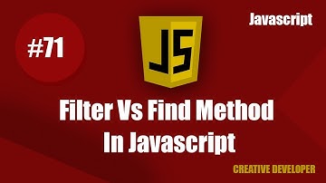 What Is The Difference Between Filter And Find Method || Find And Filter Method Difference || Es6