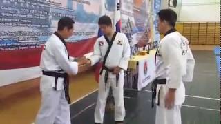 Oh Se-Lim, KHF President teachs Hapkido techniques