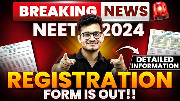 NEET 2024: NTA LATEST UPDATE 🚨 NEET Registration Application Form OUT!! 🚀 #NEET2024