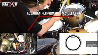 Aquarian Drumheads® PF-20 PERFOMANCE II™ Parche Bombo 20" Clear video
