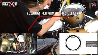 Aquarian PF-22 PERFOMANCE II Parche Bombo 22" Clear | 2-Capas 7/7-mil video