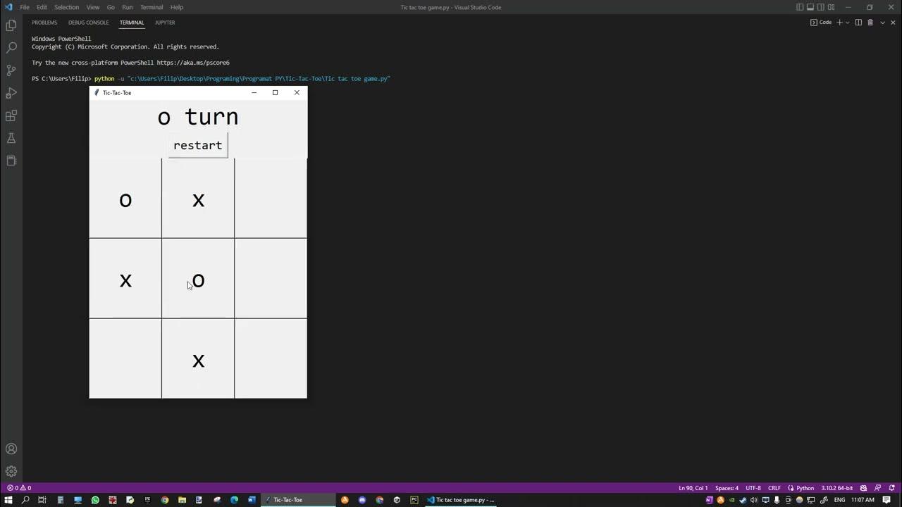 Tic-tac-toe in python tkinter - YouTube