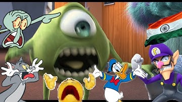 Mike Wazowski screams but different sound effects