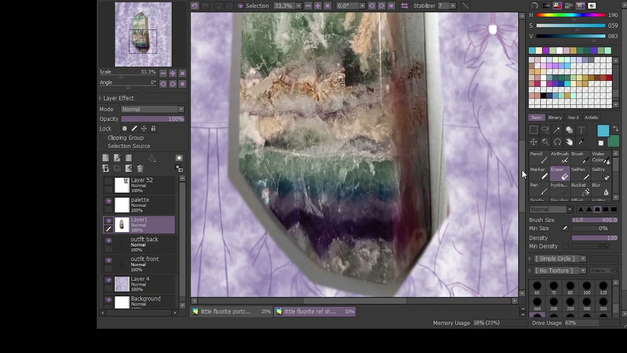Coloring a portait sketch and messing with brushes